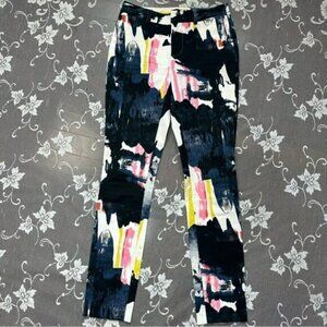 Kate Spade Saturday Watercolor Straight Leg Ankle Trousers Sz 00